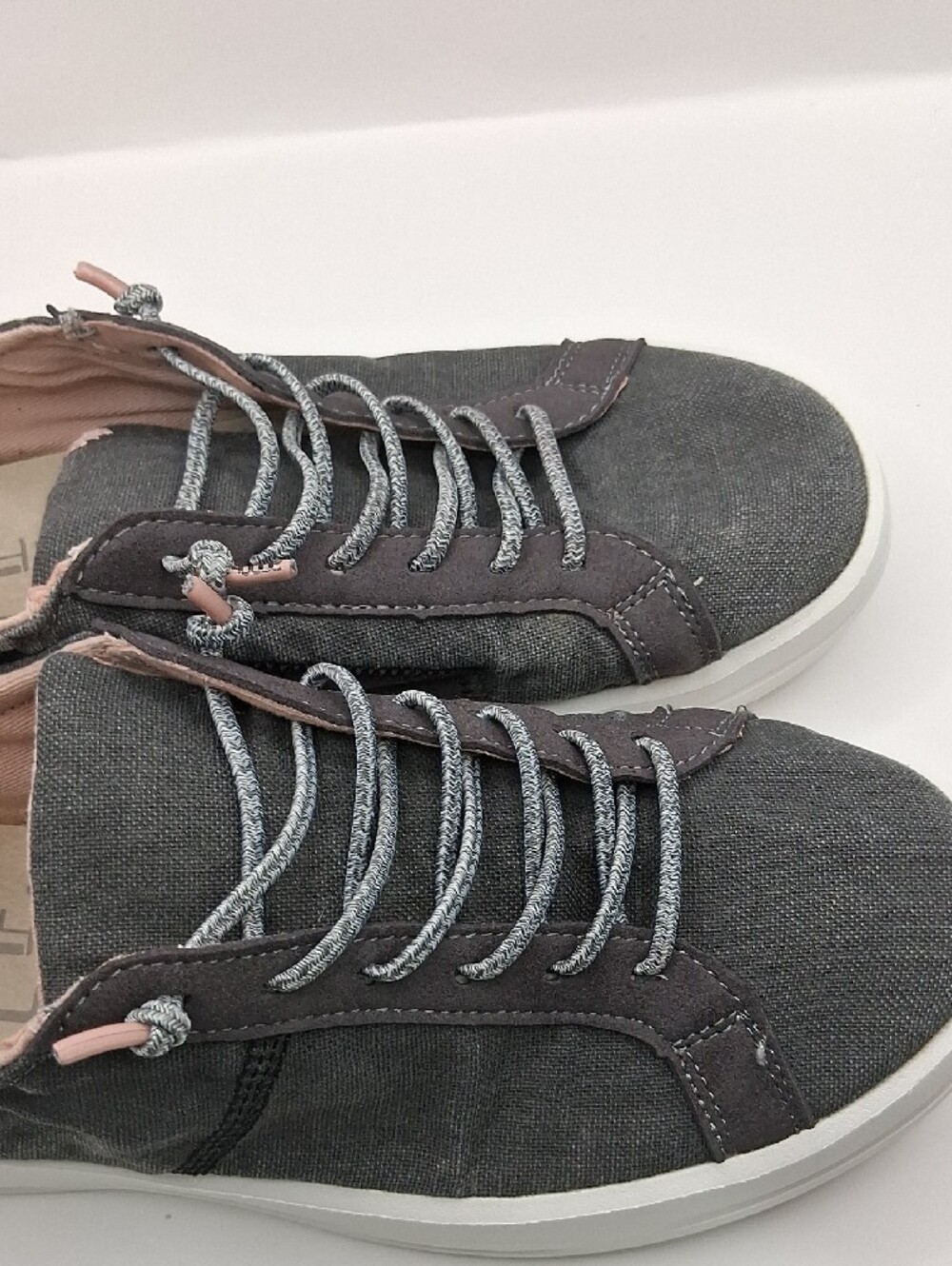 HEY DUDE Gray Lace-Up Sneakers with Pink Accents - Picture 6 of 11